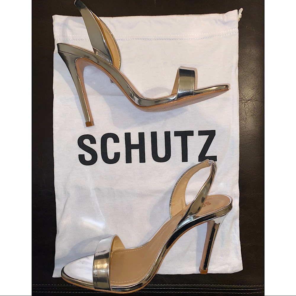 Schutz Metallic Slingback Sandal